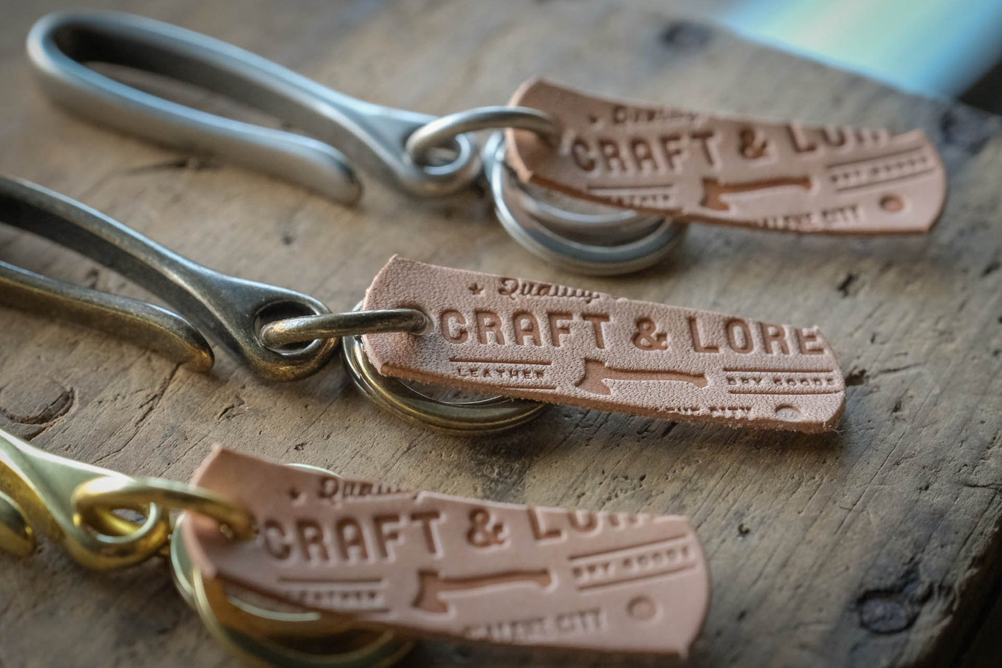 Brass Key Hook Fishhook Keychain keys keyrings quality durable style selvedge rugged 